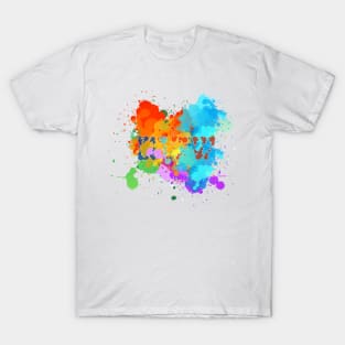 Colorful Splash with Hebrew: "Shalom" T-Shirt